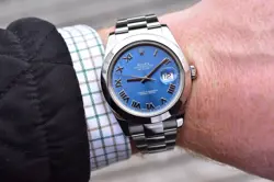 Rolex Datejust II 41mm Stainless Steel Blue Roman Dial Smooth Oyster 116300