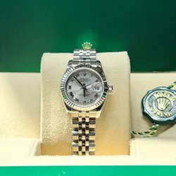 ROLEX 179174 LADY-DATEJUST 26MM STEEL WHITE GOLD SILVER ROMAN JUBILEE-2007-08