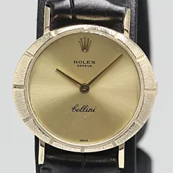 ROLEX CELLINI 3879 HAND-WOUND 18K YG GOLD 15.6G USED CASE & DIAL