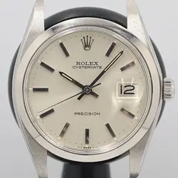 ROLEX OYSTER DATE PRECISION MEN’S AUTOMATIC WATCH, SILVER DIAL, /USED