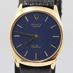 ROLEX CELLINI 4129 18K/750 WOMEN’S HAND-WOUND BLUE DIAL /USED