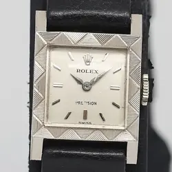 ROLEX 9250 WG HAND-WOUND SILVER DIAL OPERATING BOX USED