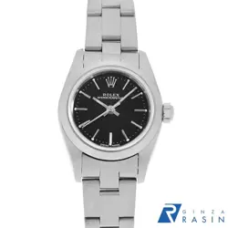 ROLEX OYSTER PERPETUAL 76080 BLACK DIAL STAINLESS STEEL USED