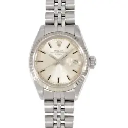 ROLEX 6917 OYSTER DATE WOMEN'S AUTOMATIC SILVER DIAL WATCH USED