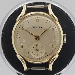ROLEX 4638 VINTAGE HAND-WOUND 9K/375 SILVER DIAL DEADSTOCK CLASSIC WATCH