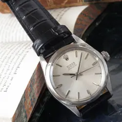 ROLEX 6430 OYSTER PRECISION SPEED KING 1968 SS LEATHER BAND VINTAGE USED
