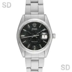 ROLEX 6694 OYSTER DATE HAND-WOUND MEN’S WATCH BLACK STAINLESS STEEL, USED