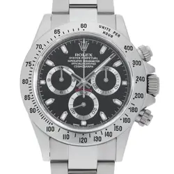ROLEX COSMOGRAPH DAYTONA MIRROR BUCKLE 116520 BLACK RANDOM NUMBER SECOND HAN...