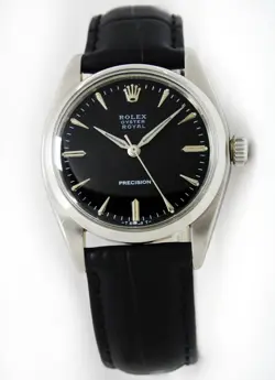 VINTAGE ROLEX OYSTER ROYAL PRECISION BLACK DIAL MEN WATCH 6427 C.1961