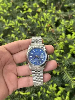 ROLEX DATEJUST 41 126300 BLUE DIAL STEEL MENS WATCH BOX PAPERS