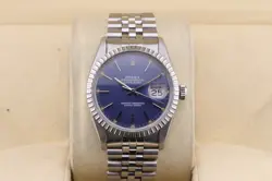 1984 ROLEX DATEJUST MENS STAINLESS STEEL WATCH JUBILEE BRACELET BLUE DIAL 16030