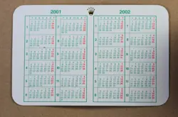 ROLEX CALENDAR/CALENDAR 2001/2002