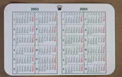 ROLEX CALENDAR/CALENDAR 2003/2004