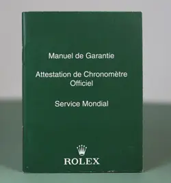 ROLEX - BOOKLET MANUAL/WARRANTY GREEN/WARRANTY MANUAL