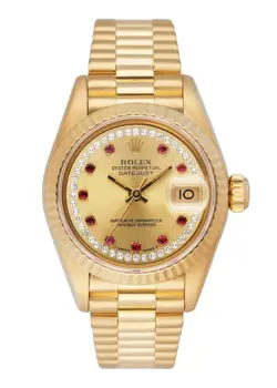 ROLEX DATEJUST 69178 RUBY DIAMOND DIAL LADIES WATCH