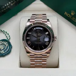 ROLEX DAY-DATE 40 NEW 2025 SLATE OMBRé DIAL EVEROSE GOLD PRESIDENT BRACELET