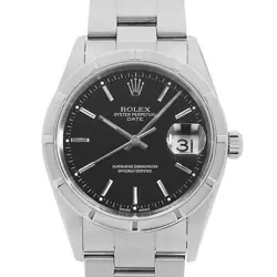 ROLEX OYSTER PERPETUAL DATE 15210 BLACK BAR Y NUMBER SECOND HAND MENS