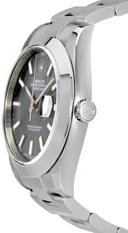 Rolex Datejust 41mm Self-Winding Grey Baton Dial Date Steel Mens Luxury Watch