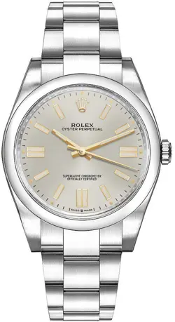 ROLEX OYSTER PERPETUAL SELF-WINDING AUTOMATIC SILVER BATON DIAL LADIES WATCH