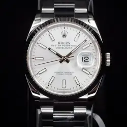 ROLEX DATEJUST 126234 36MM SILVER DIAL 18K WHITE GOLD STAINLESS STEEL