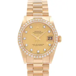 ROLEX DATEJUST 31 68288G CHAMPAGNE DIAMOND YELLOW GOLD PRESIDENTIAL LADIES WATCH