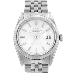 ROLEX DATEJUST 36 1603 SILVER INDEX DIAL STEEL JUBILEE MENS WATCH