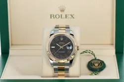 ROLEX DATEJUST II 41MM BLACK DIAL 18K GOLD & STEEL ON OYSTER, 116333