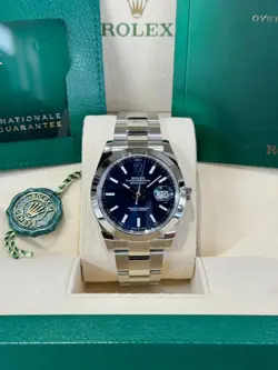 2023 ROLEX DATEJUST 41 WATCH STAINLESS STEEL BLUE OYSTER 126300