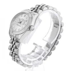 ROLEX DATEJUST 10P DIAMOND 179174 G SILVER V 892004