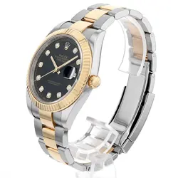 ROLEX DATEJUST 41 10P DIAMOND 126333G BLACK 3 ROW OYSTER BRACELET RANDOM NUM...