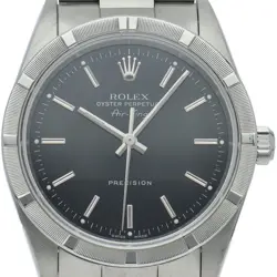 ROLEX AIR KING OVERHAULED 14010M(K) STAINLESS STEEL MENSWATCH BLACK USED