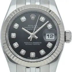 ROLEX DATEJUST 26 LADIES WATCH 10P DIAMOND 179174G(V) K18WG/STAINLESS STEEL ...