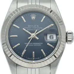 ROLEX DATEJUST LADIES WATCH 79174(A) K18WG/STAINLESS STEEL WOMENWATCH BLUE USED