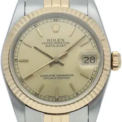 ROLEX DATEJUST BOY'S WATCH 68273(L) K18YG/STAINLESS STEEL UNISEXWATCH CHAMPA...