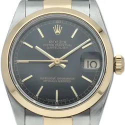 ROLEX DATEJUST BOY'S WATCH 78243(A) K18YG/STAINLESS STEEL UNISEXWATCH BLACK USED