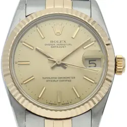 ROLEX DATEJUST BOY'S WATCH 68273(9) K18YG/STAINLESS STEEL WOMENWATCH CHAMPAG...