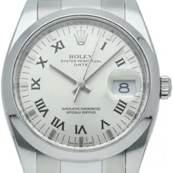 ROLEX OYSTER PERPETUAL DATE 34 115200(M) STAINLESS STEEL MENSWATCH SILVER USED