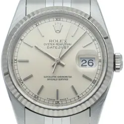 ROLEX DATEJUST MEN'S WATCH 16234(W) K18WG/STAINLESS STEEL MENSWATCH SILVER USED