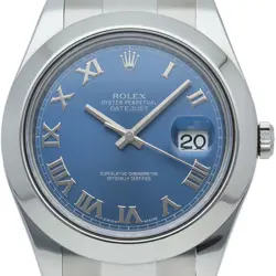 ROLEX DATEJUST 2 MEN'S WATCH BLUE 116300 STAINLESS STEEL MENSWATCH BLUE USED