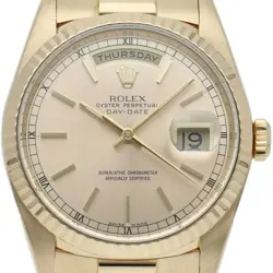 ROLEX DAY DATE WATCH 18238(W) 18K YELLOW GOLD MENSWATCH CHAMPAGNE COLOR USED
