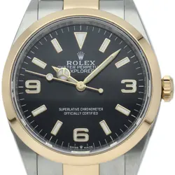 ROLEX EXPLORER 36 WATCH 124273 K18YG/STAINLESS STEEL MENSWATCH BLACK BRAND-N...