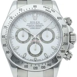 ROLEX COSMOGRAPH DAYTONA WATCH 116520(F) STAINLESS STEEL MENSWATCH WHITE USED