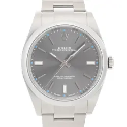 ROLEX OYSTER PERPETUAL 39 114300 DARK RHODIUM WARRANTY 2017 BOX/PAPER