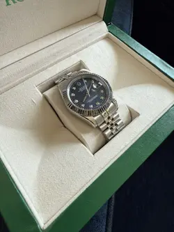 ROLEX DATEJUST BLUE DIAMOND DIAL 36MM WATCH STEEL