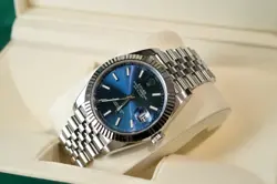 ROLEX DATEJUST 41MM BLUE DIAL FLUTED BEZEL JUBILEE WHITE GOLD
