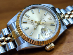 ROLEX DATEJUST WATCH REF.69173 LADIES GOLD STEEL AUTOMATIC 26MM