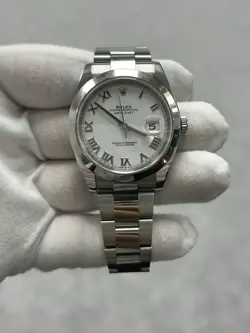 ROLEX DATEJUST 41 126300 WHITE ROMAN DIAL OYSTER BRACELET STEEL 41MM