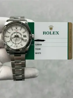 ROLEX SKY-DWELLER 326934 WITH CARD 42MM STEEL OYSTER BRACELET WHITE DIAL