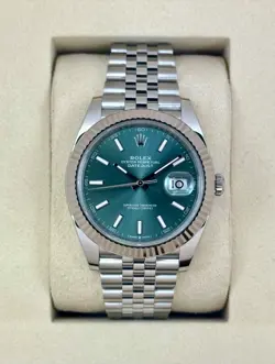 2025 ROLEX DATEJUST 41MM 126334 STAINLESS STEEL JUBILEE GREEN DIAL