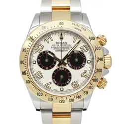 ROLEX DAYTONA 116523 BLACK/SILVER DIAL 40MM YG×SS AUTOMATIC MEN'S WATCH